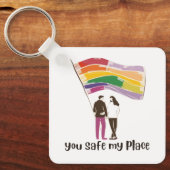 You Are My Safe Place – LGBTQ Pride Love Sticker Sleutelhanger (Voorkant)