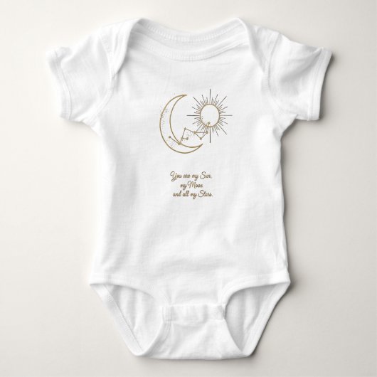 You are my Sun Moon and Stars Baby Bodysuit - Gold (Voorkant)