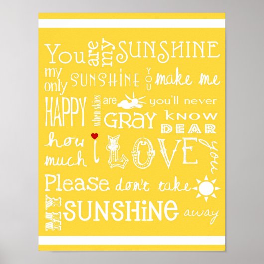 You Are My Sunshine - Geel - Poster (Voorkant)