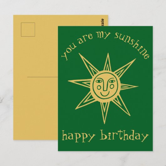 You are my sunshine HAPPY BIRTHDAY CUSTOM Briefkaart (Voorkant / Achterkant)