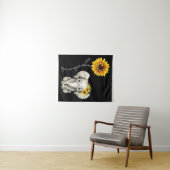 You Are My Sunshine Hippie Sunflower Elephant Wandkleed (In Situ (horizontaal))