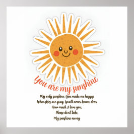 You are my sunshine is een Amerikaanse songtekst Poster