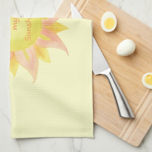 "You are my Sunshine" Leuke quote Waterverf Sun Ar Theedoek (Quarter Fold)
