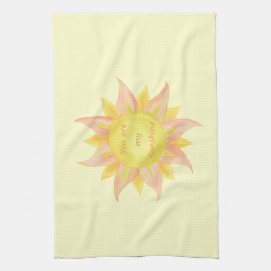 "You are my Sunshine" Leuke quote Waterverf Sun Ar Theedoek (Verticaal)