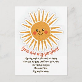 You are my sunshine lyrics wenskaart briefkaart