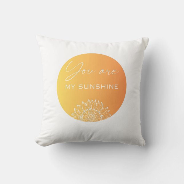 "You Are My Sunshine" Oranje Cirkel Sierkussen (Voorkant)