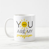 You Are My Sunshine Quote Yellow Black Koffiemok (Links)