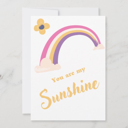 "You Are My Sunshine" Rainbow Baby Shower Kaart (Achterkant)
