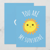 'You Are My Sunshine' Schattig zonneontwerp Bedankkaart (Voorkant / Achterkant)