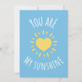 'You Are My Sunshine' Schattige Heart Sun Design Bedankkaart (Voorkant)