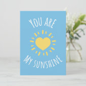 'You Are My Sunshine' Schattige Heart Sun Design Bedankkaart (Staand voorkant)