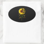 You Are My Sunshine Sunflower Dogs Ovale Sticker (Tas)