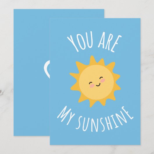 'You Are My Sunshine' vrolijk zonnetjesontwerp | S Bedankkaart (Voorkant / Achterkant)