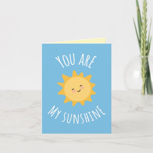 'You Are My Sunshine' vrolijk zonnetjesontwerp | S Bedankkaart (Voorkant)