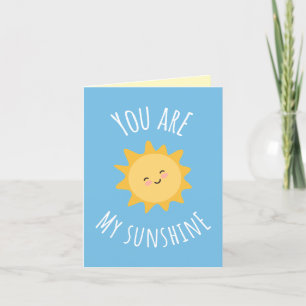 'You Are My Sunshine' vrolijk zonnetjesontwerp   S Bedankkaart