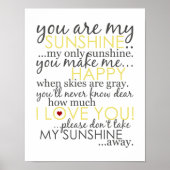 You Are My Sunshine - Wit - Poster (Voorkant)