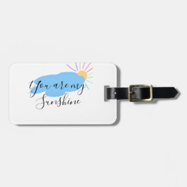 you are my sunshine yellow orange sun rays clouds bagagelabel