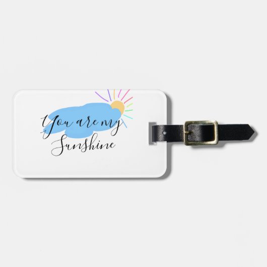 you are my sunshine yellow orange sun rays clouds bagagelabel (Voorkant horizontaal)