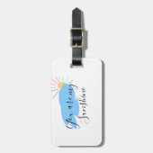you are my sunshine yellow orange sun rays clouds bagagelabel (Voorkant verticaal)