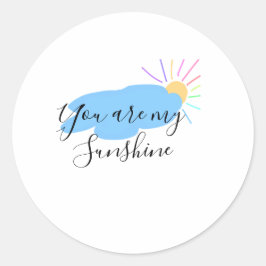 you are my sunshine yellow orange sun rays clouds ronde sticker