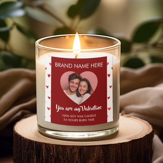 You Are My Valentine Custom Photo Candle Labels 