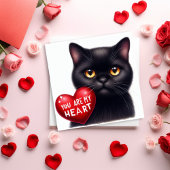You Are My Valentine Heart Poem Black Cat Holiday Kaart