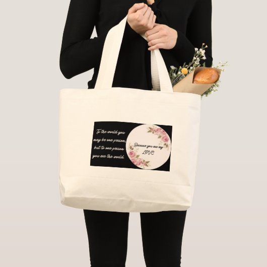 You Are My World: Hartelijk geciteerde Canvas tas (Voorkant (product))