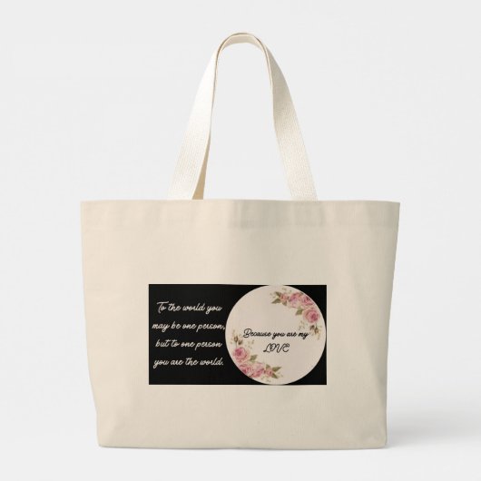 You Are My World: Hartelijk geciteerde Canvas tas (Achterkant)