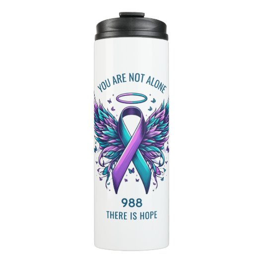 You Are Not Alone 988 Suicide Prevention Walk Hope Thermosbeker (Voorkant)