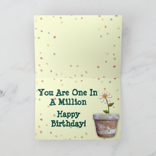 "You Are One In A Million" Verjaardag Kaart W/Bass (Binnen)