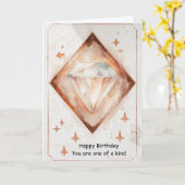 You Are One of a Kind Diamond Birthday Gift Kaart (Gele Bloem)