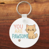 You Are Pawsome – Schattige Cat Pun Design Sleutelhanger (Achterkant)