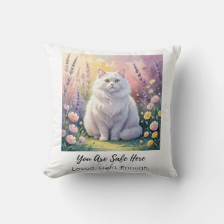 You Are Safe Here Cat Pillow Kussen