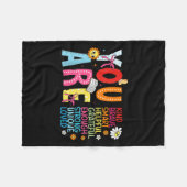 You Are Smart Brave Strong Kind Loved Motivation T Fleece Deken (Voorkant (Horizontaal))