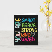 You Are Smart Brave Strong Kind Loved Motivation T Kaart (Gele Bloem)
