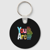 You Are Smart Brave Strong Kind Loved Motivation T Sleutelhanger (Voorkant)