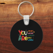 You Are Smart Brave Strong Kind Loved Motivation T Sleutelhanger (Voorkant)