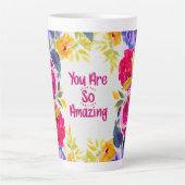 You Are So Amazing Watercolor Floral Latte Mok (Voorkant)