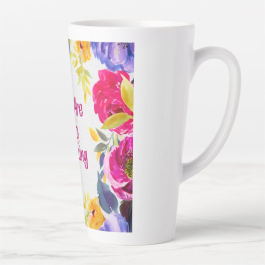 You Are So Amazing Watercolor Floral Latte Mok (Rechts)