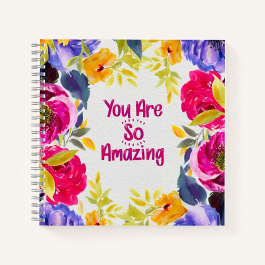 You Are So Amazing Watercolor Floral Notitieboek (Voorkant)