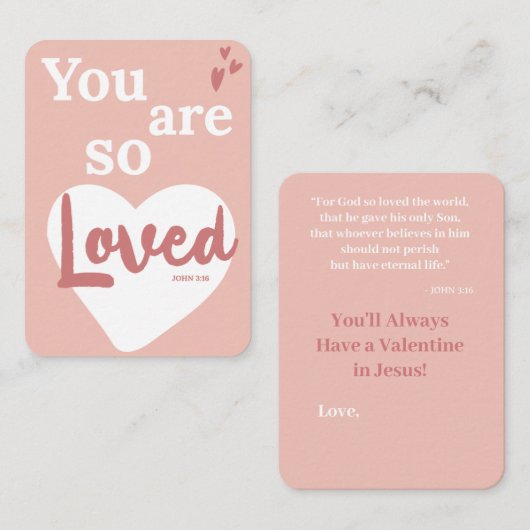 You Are So Loved Christian Valentine's Day Card Informatiekaartje (Voorkant / Achterkant)
