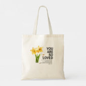 You Are So Loved Floral Christian Tote Bag (Achterkant)