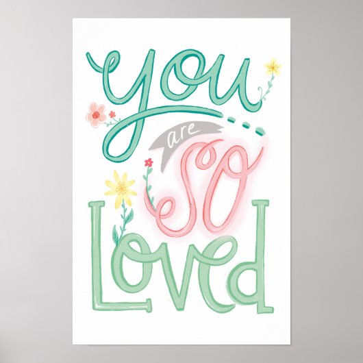 You Are So Loved Nursery girl wall art print  (Voorkant)