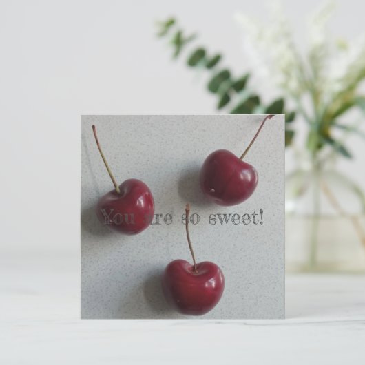 You Are So Sweet Cherry Feestdagenkaart (Staand voorkant)