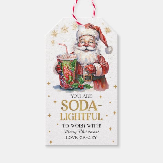 You are Soda-lightful to Work With Christmas Cadeaulabel (Voorkant)