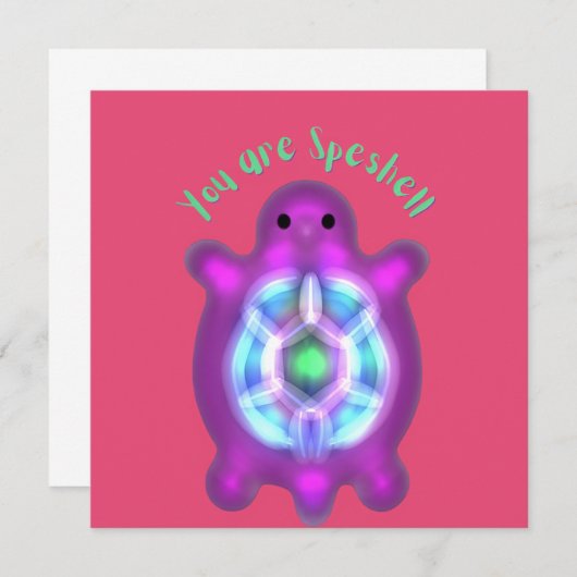 You Are Speshell Turtle Personalized Gift Kaart (Voorkant / Achterkant)