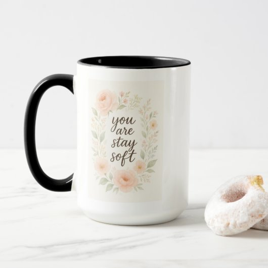 You Are, Stay Soft – Roze Roze Mok met Gentle Emp (Met donut)