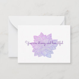 You are strong and beautiful: Floral Affirmation Notitiekaartje