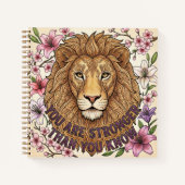 You Are Strong Lion Spiral Notebook Notitieboek (Voorkant)