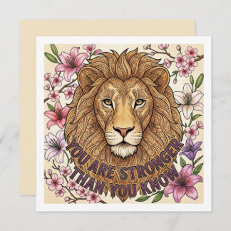 You Are Strong Personalized Lion Card Feestdagenkaart